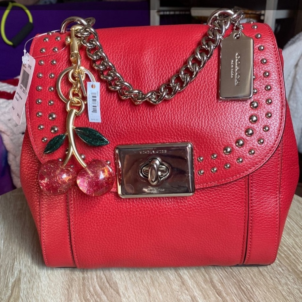 Coach Red Backpack